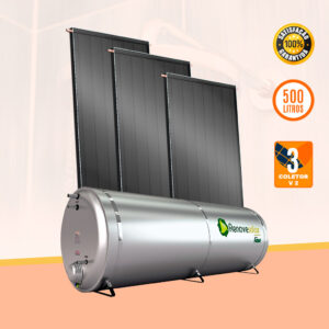 Kit Aquecedor Solar para Chuveiro com Reservatório 500 Litros e 03 Coletor Solar v2